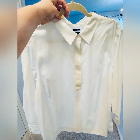 Talbots Poplin Button Back Tunic - Picture 3 of 9